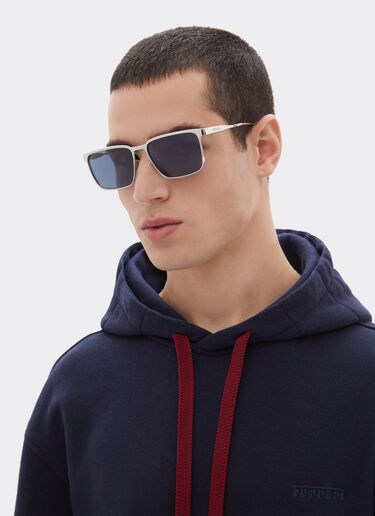 Ferrari Ferrari sunglasses in  matte silver metal  with blue crystal lenses Silver LA0LFf