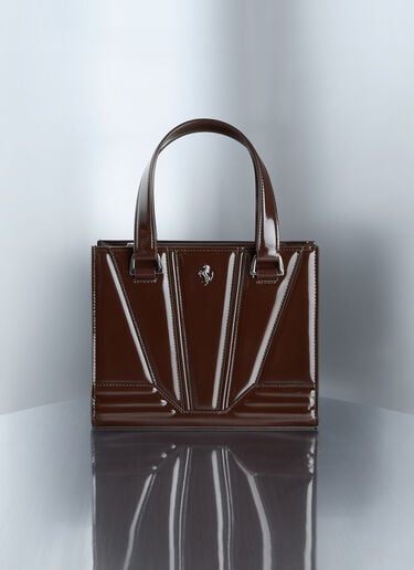 Ferrari GT mini tote bag in glossy leather Ferrari Ferrari GT mini tote bag in glossy leather Espresso 49122f