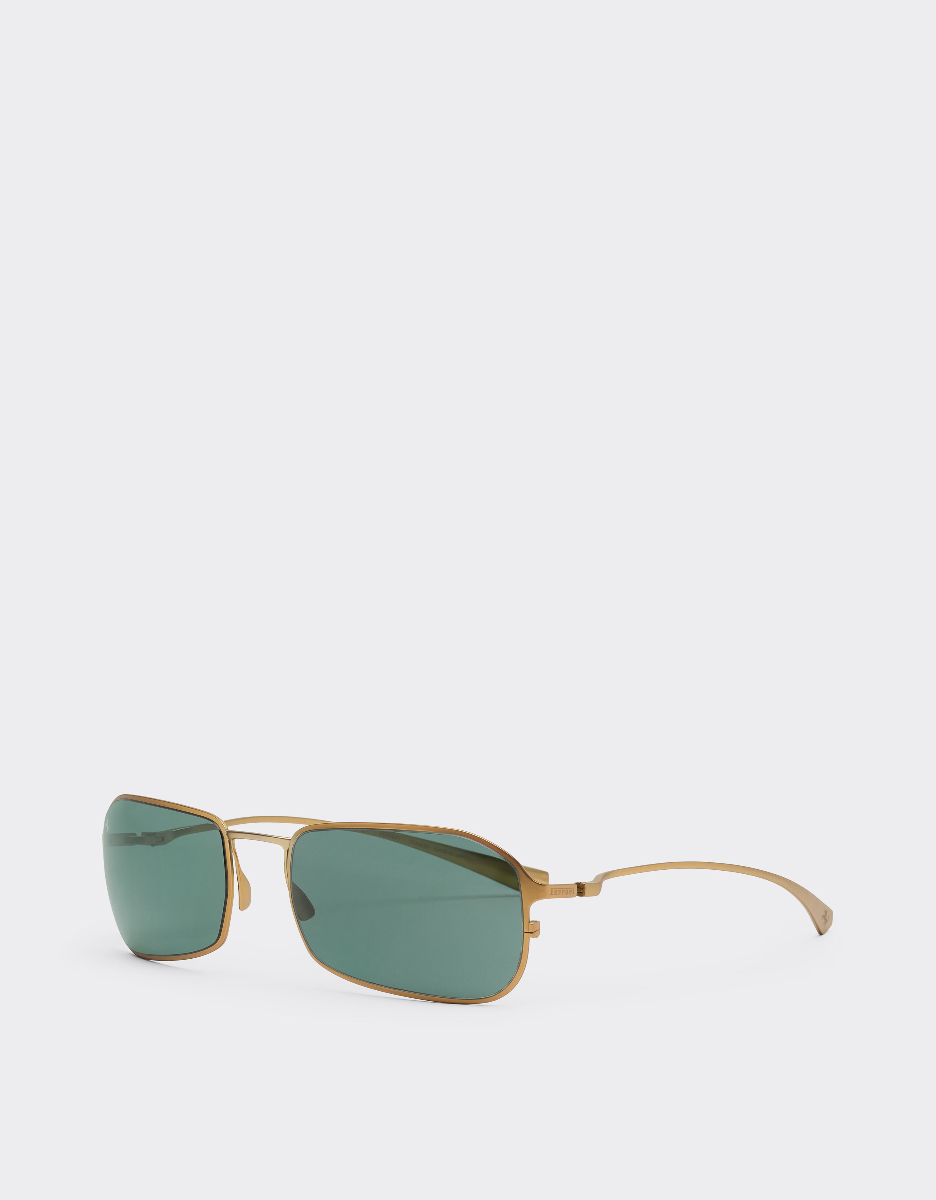 Matte gold titanium sunglasses with dark green lenses Ferrari Matte gold titanium sunglasses with dark green lenses Oro Satinato LY0SG1264EXT0001f