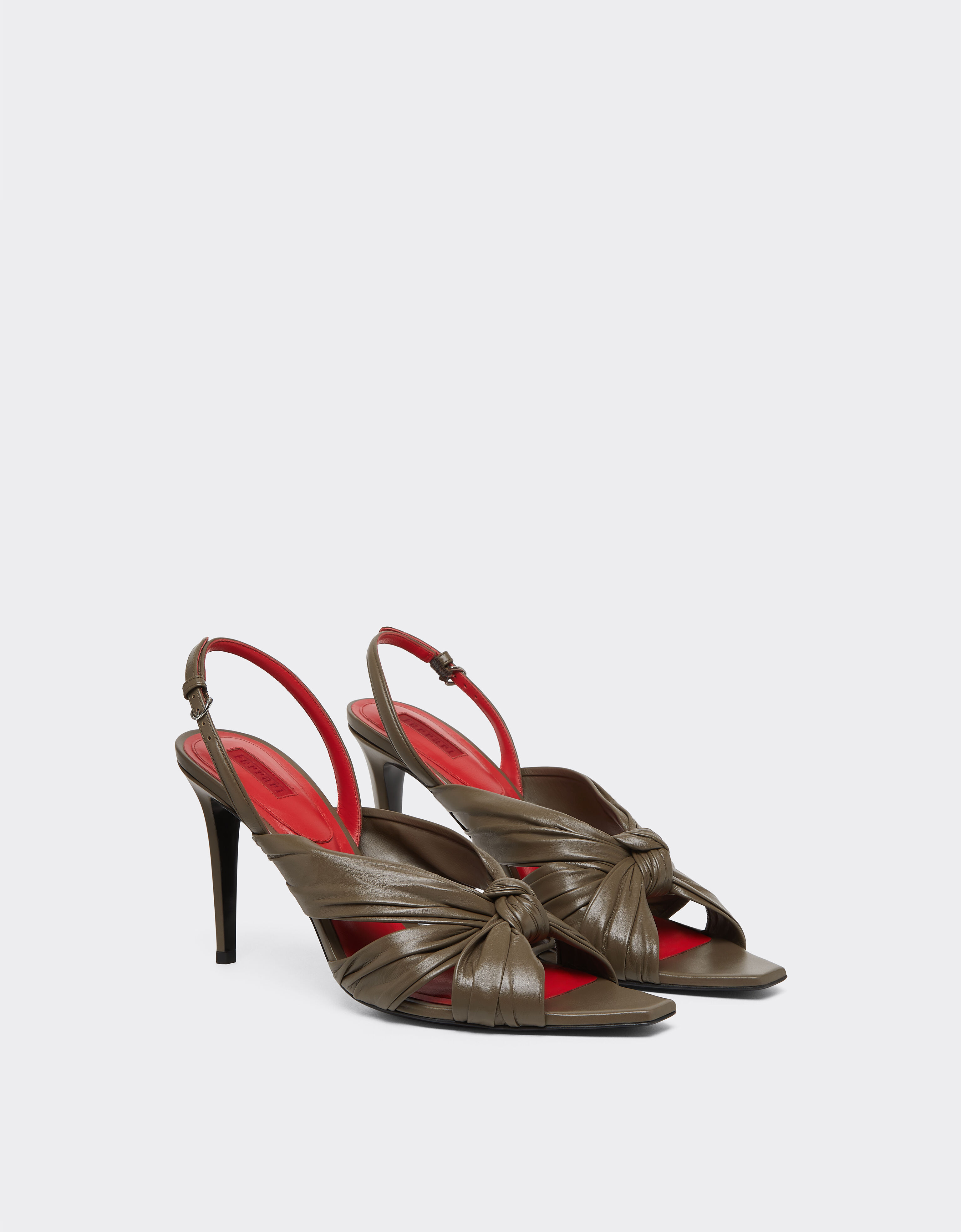 Ferrari Leather slingback sandal Khaki Green 50779f