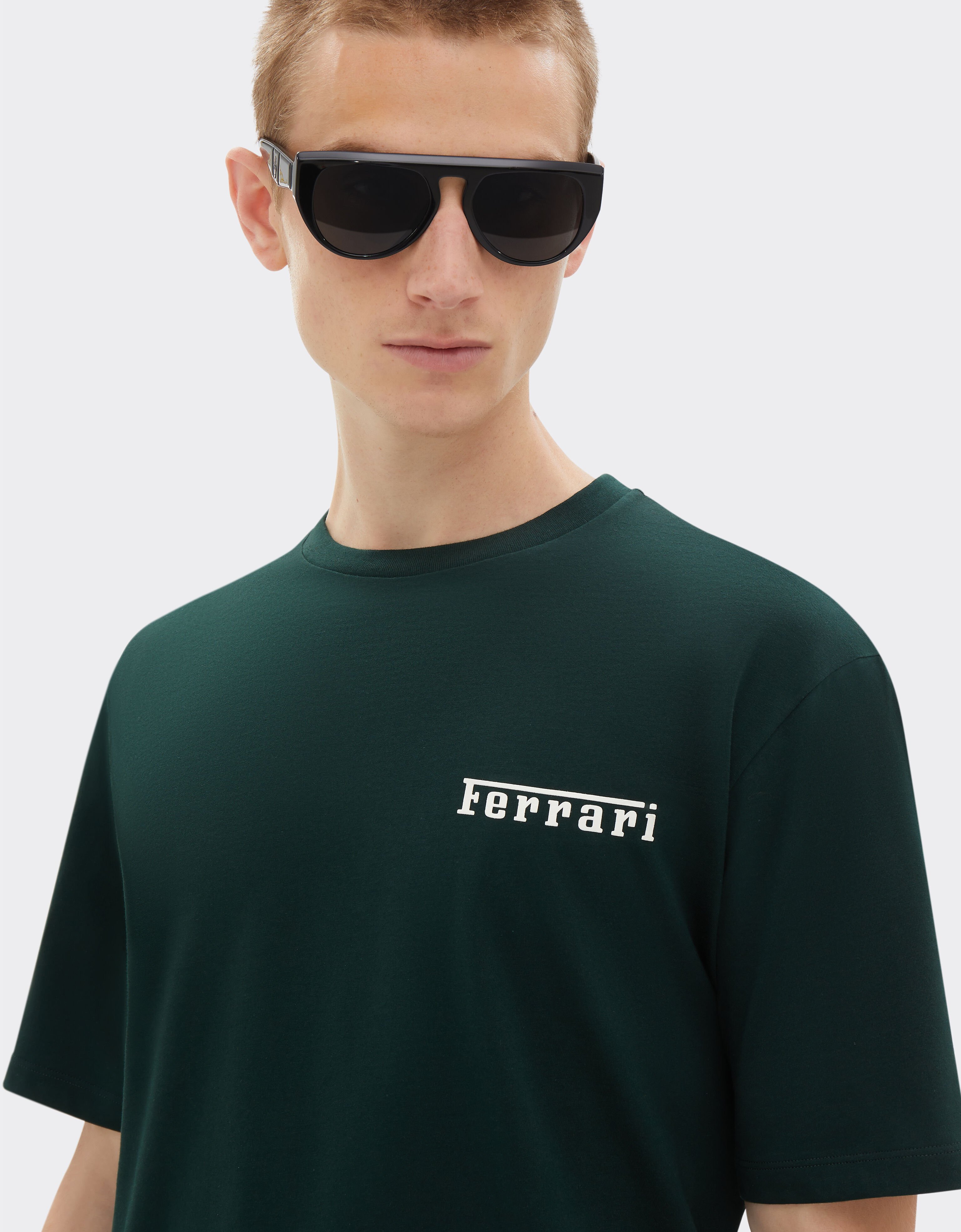 Ferrari Cotton T-shirt with Ferrari logo Army 21163f