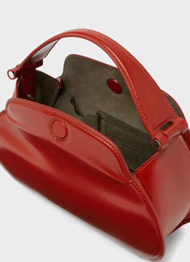 Ferrari Borsa Ferrari Dino con tracolla in pelle lucida Rosso Maison 22665f