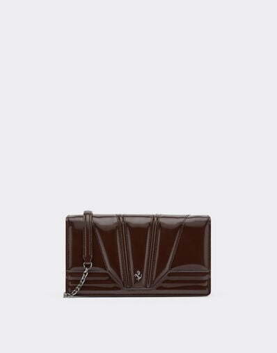 Ferrari Ferrari GT glossy leather wallet with chain strap Espresso 49274f