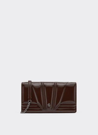 Ferrari Ferrari GT glossy leather wallet with chain strap Espresso 49274f
