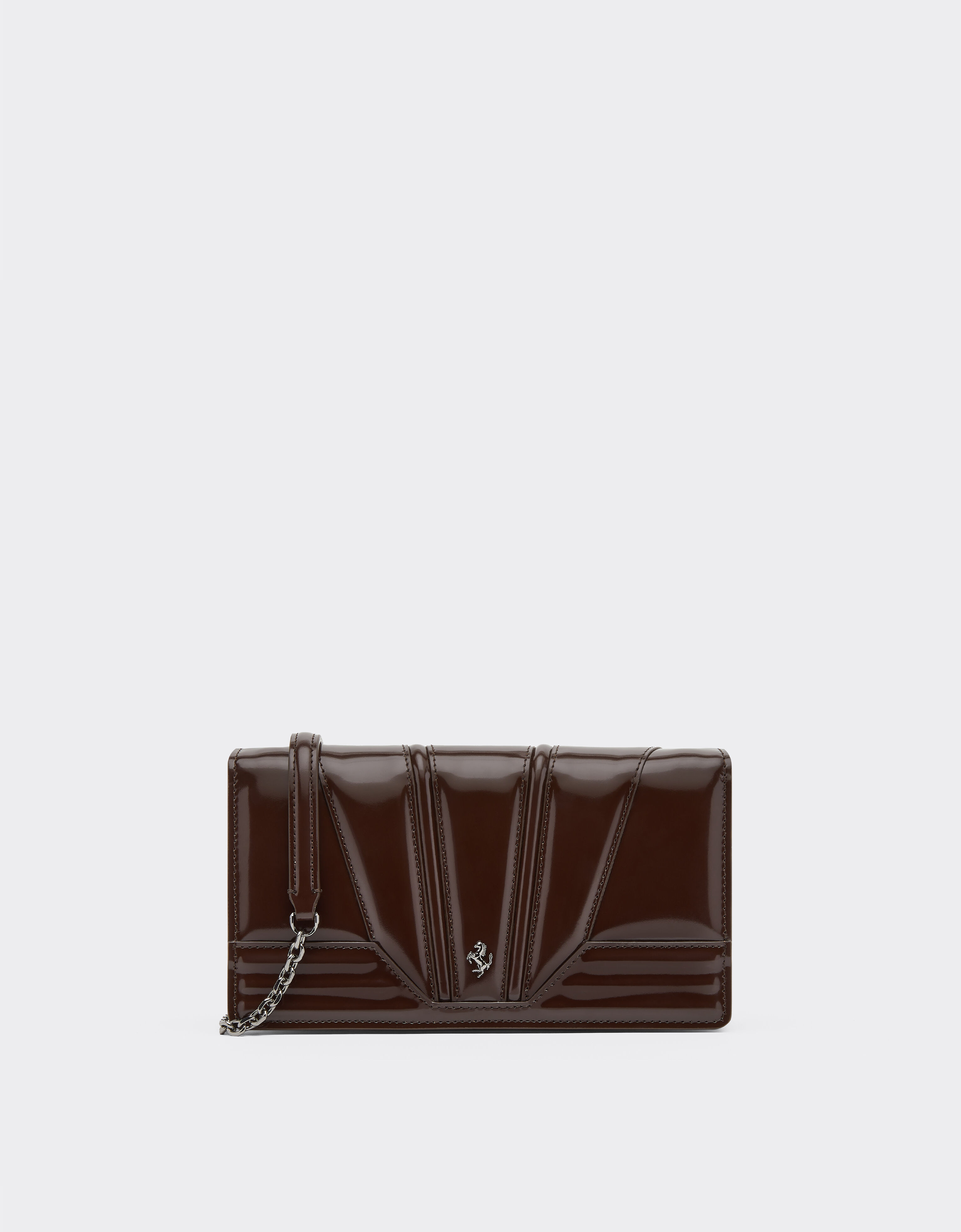 Ferrari Ferrari GT glossy leather wallet with chain strap Espresso 49274f
