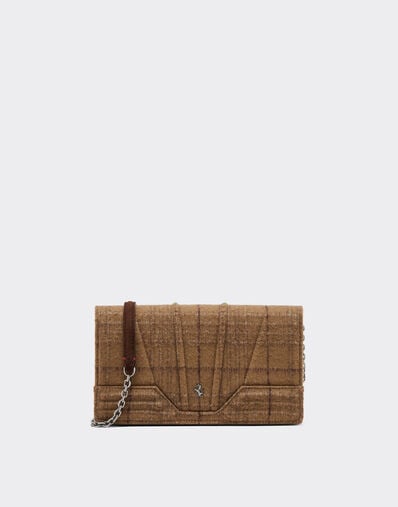 Ferrari Ferrari GT tartan wallet with chain strap Espresso 49273f