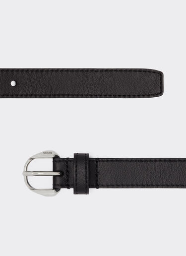 Ferrari Thin leather belt with Prancing Horse detail Black 20675f