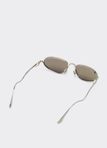 Ferrari Ferrari sunglasses in silver-tone titanium with grey lenses Ingrid LA02Sf