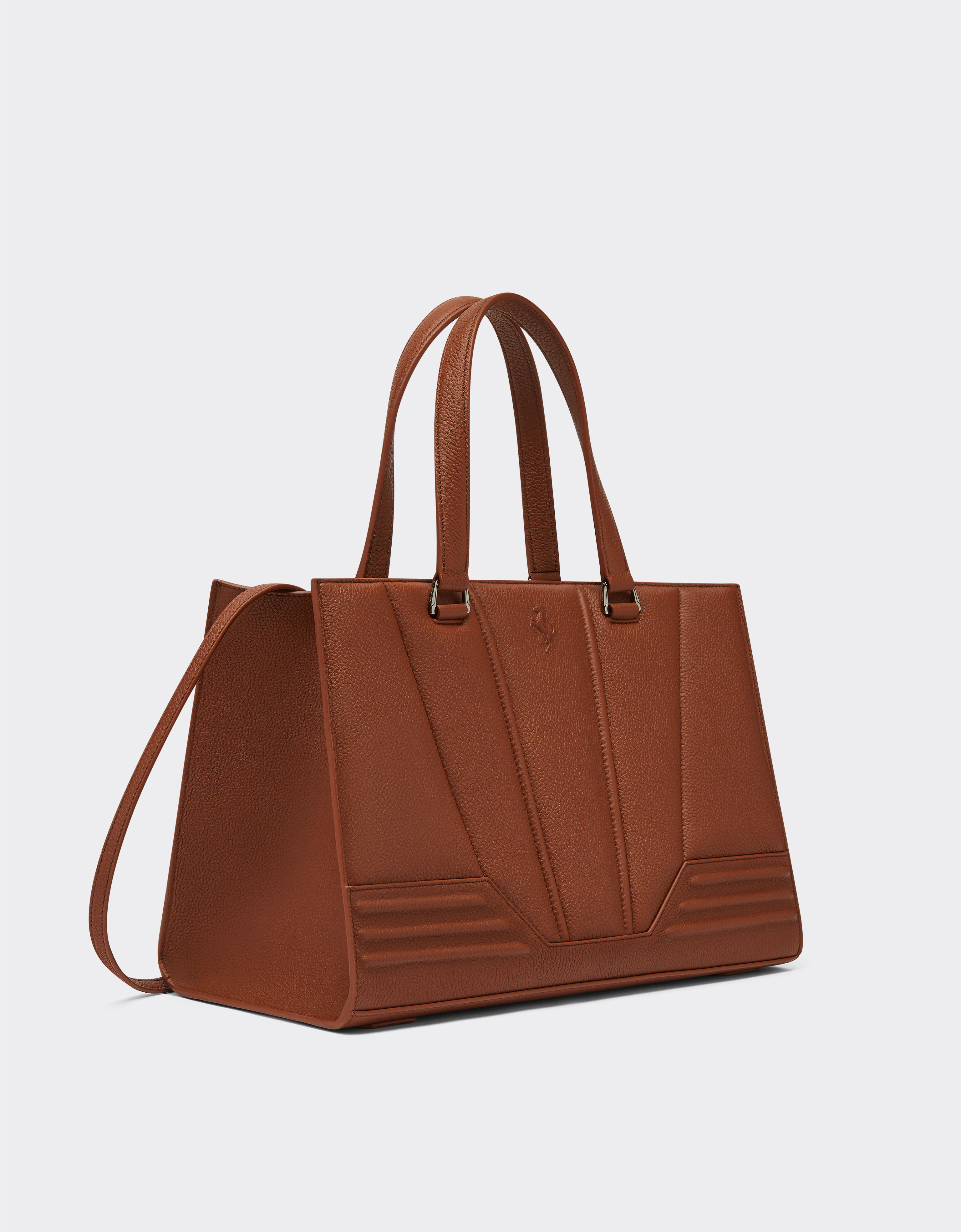 Boston bag in textured leather in Hide | Ferrari®