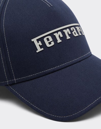 Ferrari Baseball cap with rubberized Ferrari logo Navy 20403f