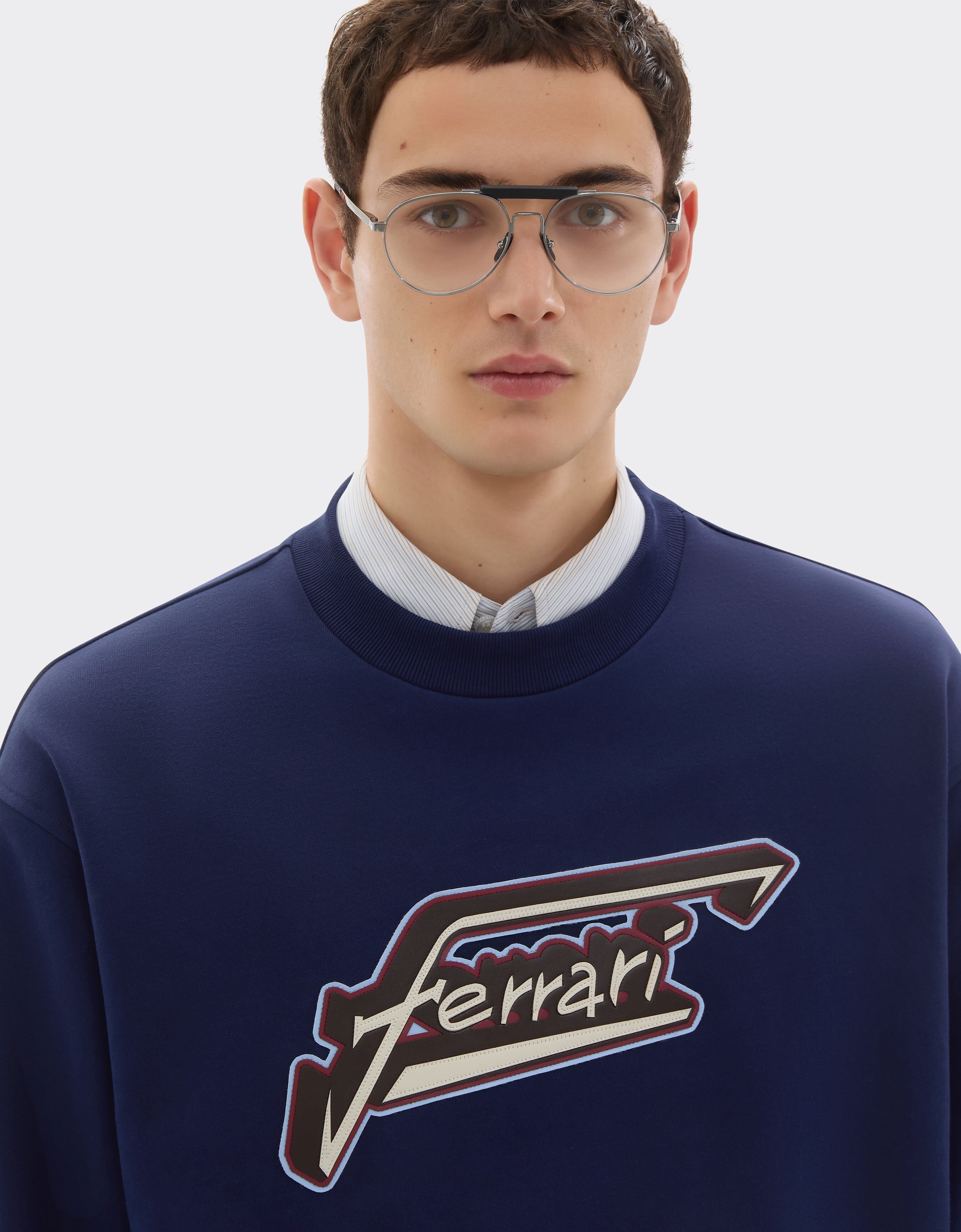 Ferrari Cotton sweatshirt with Ferrari patch Ultramarine 50822f