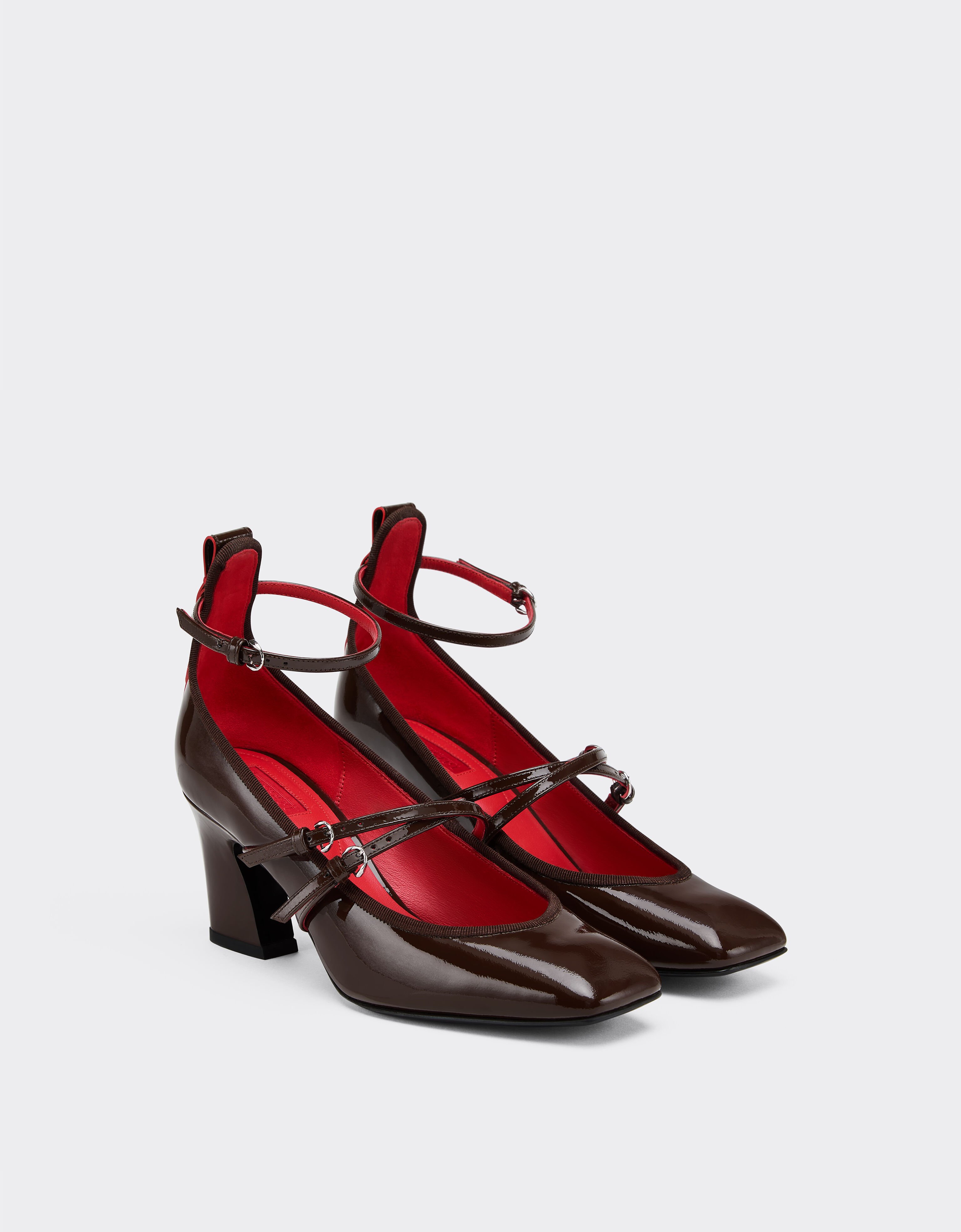 Ferrari Patent leather Mary Jane pumps Dark brown 22733f