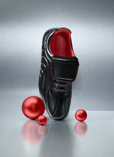 Ferrari Running trainers in wet-effect leather Black 49403f