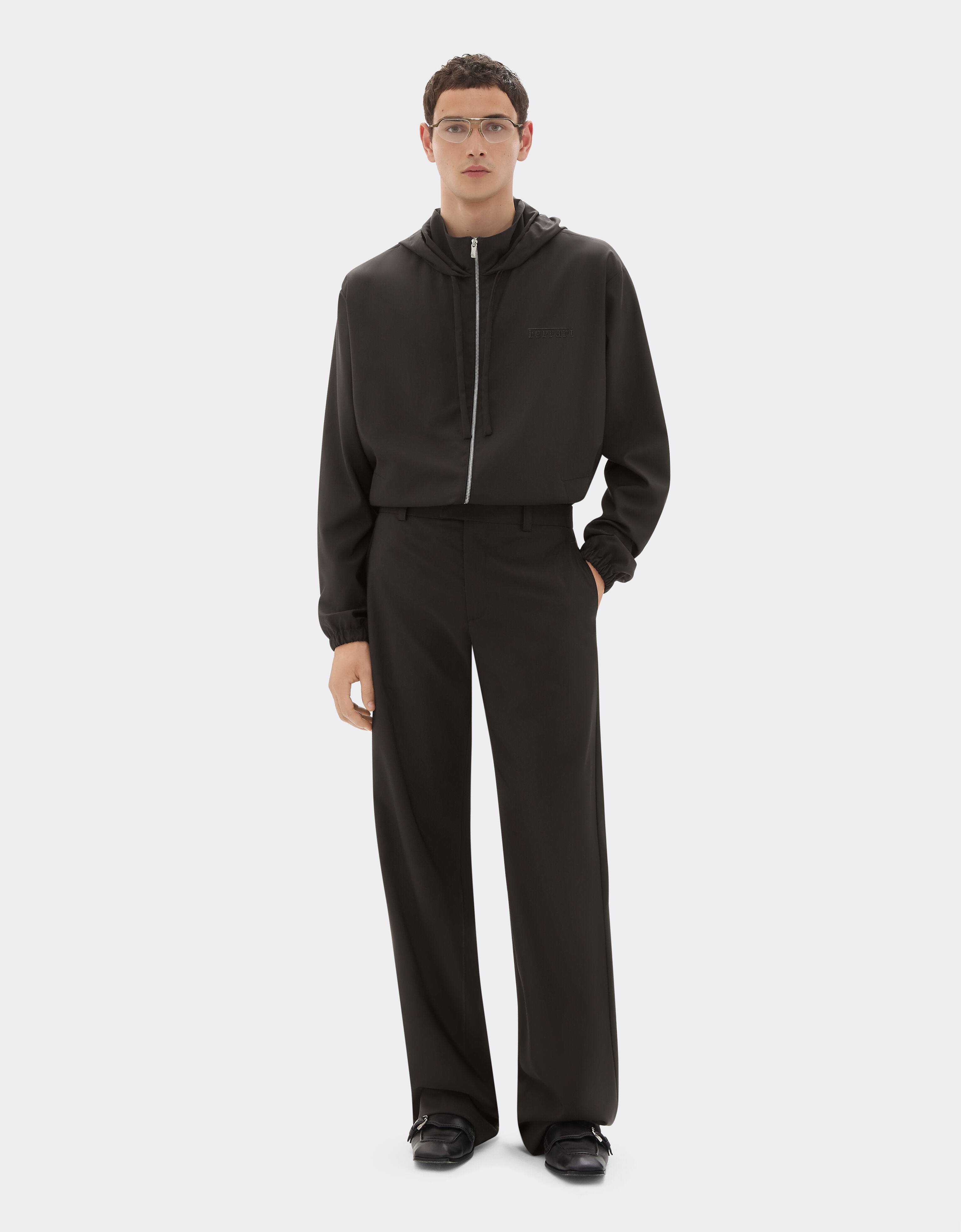 Ferrari Chino pants in cool Q-Cycle® wool Dark brown 50781f