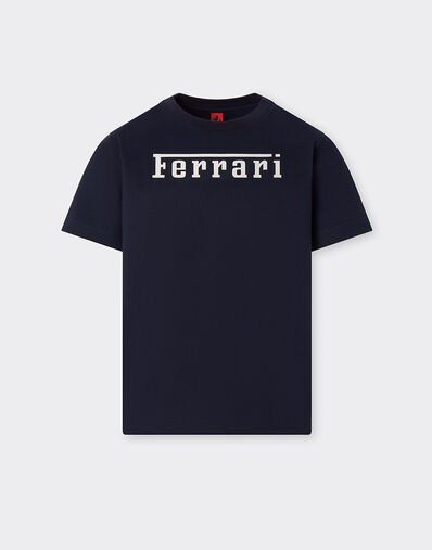 Ferrari Cotton T-shirt with Ferrari logo Navy 22749fK