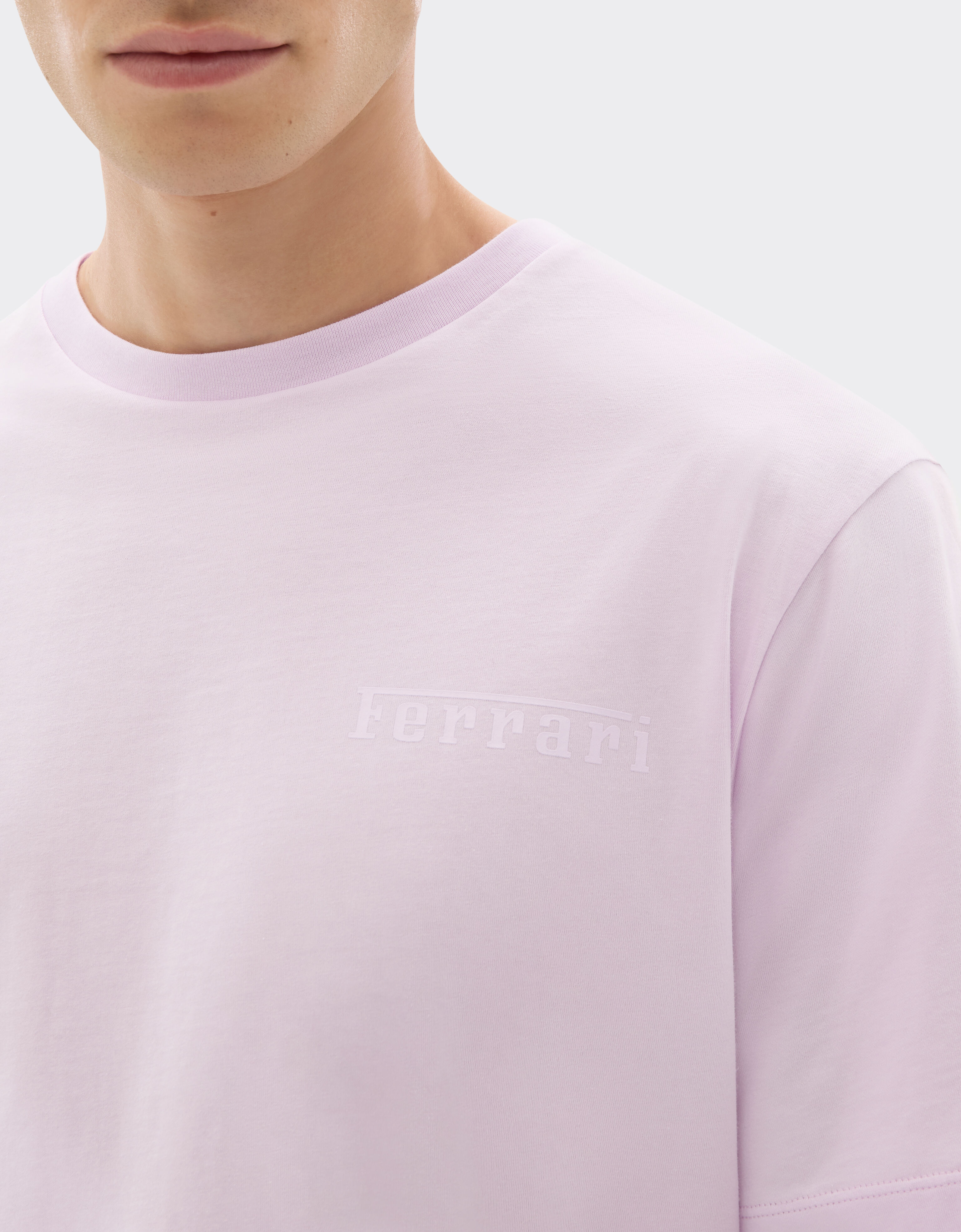 Ferrari Cotton T-shirt with Ferrari logo Wisteria 21163f