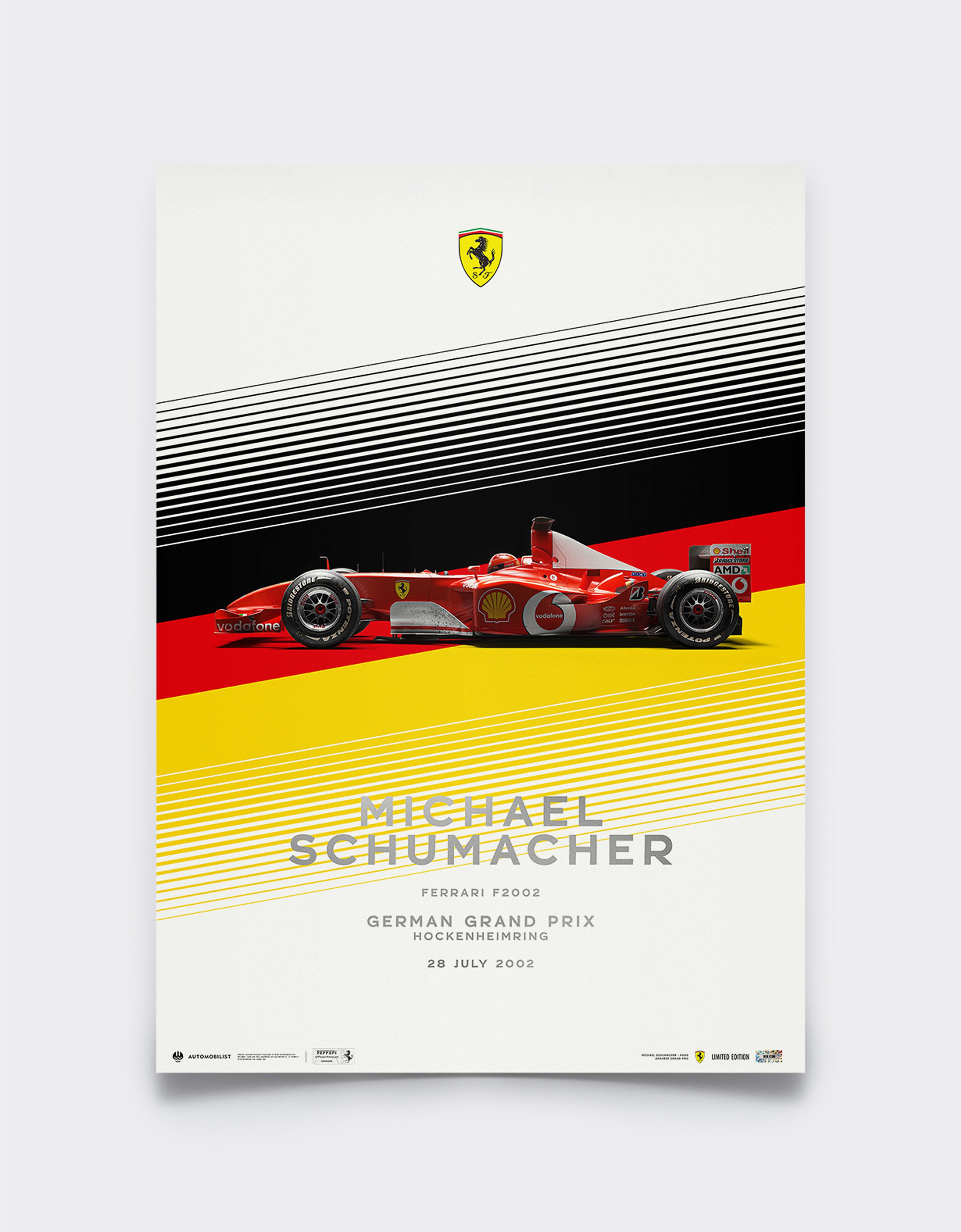 Poster ufficiale Ferrari F2002 Michael Schumacher GP Hockenheim Ferrari Poster ufficiale Ferrari F2002 Michael Schumacher GP Hockenheim Multicolore LE0P0643EXT0001f