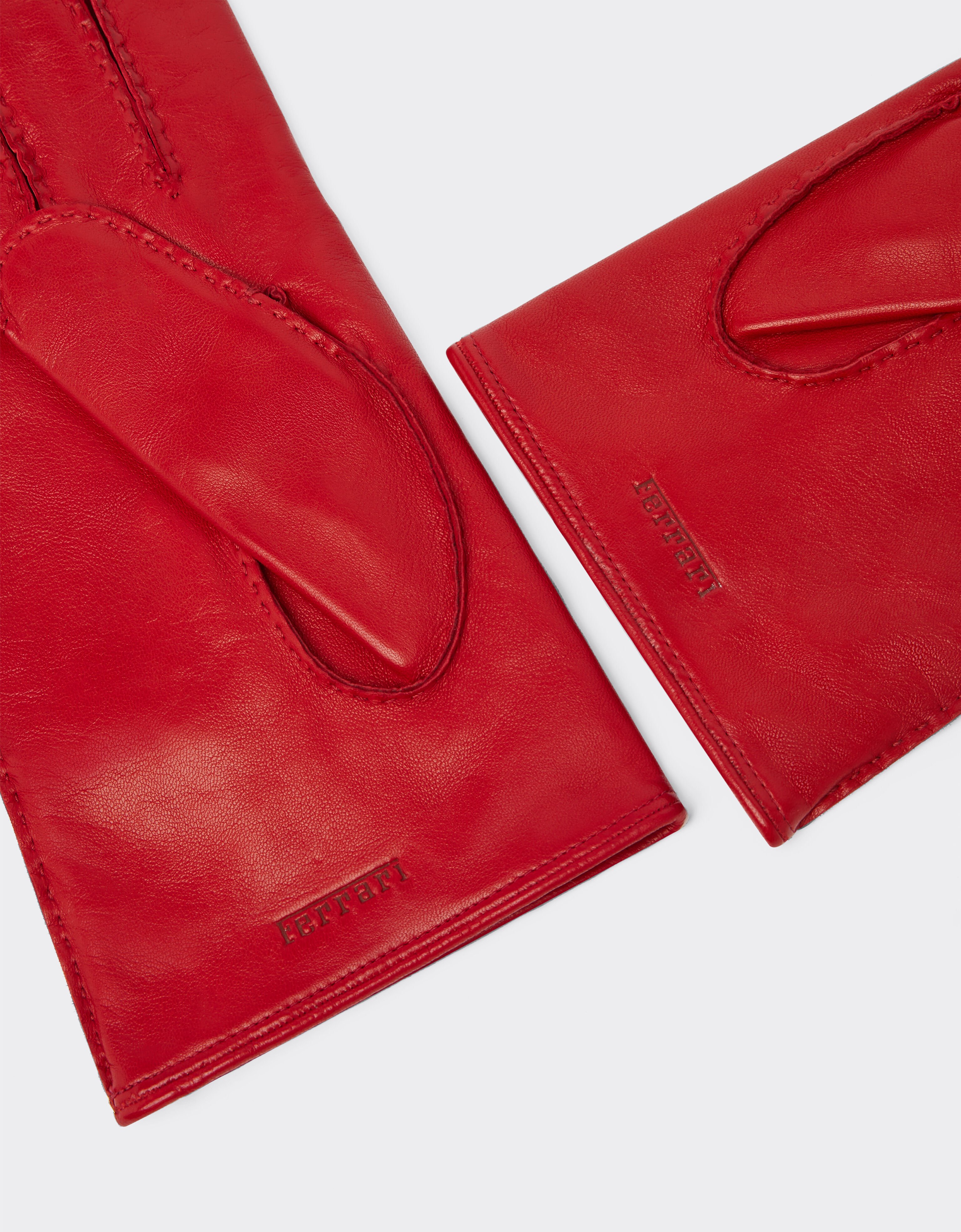 Ferrari Nappa leather gloves with Ferrari logo Rosso Dino 21350f