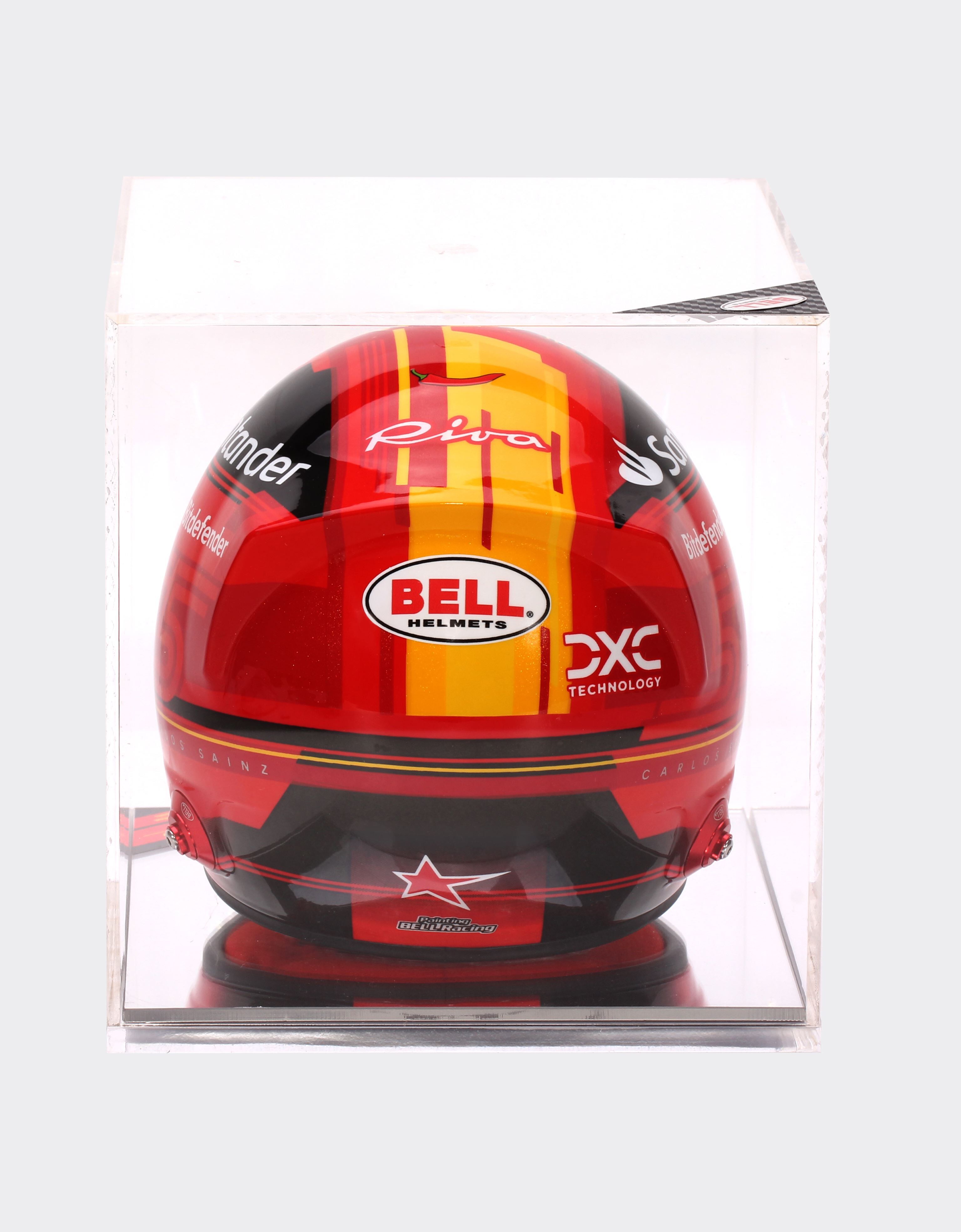Ferrari 2023 Carlos Sainz mini helmet in 1:2 scale - Barcelona Special Edition Red F0902f