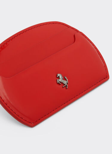 Ferrari Card holder in glossy brushed leather Rosso Dino 21959f