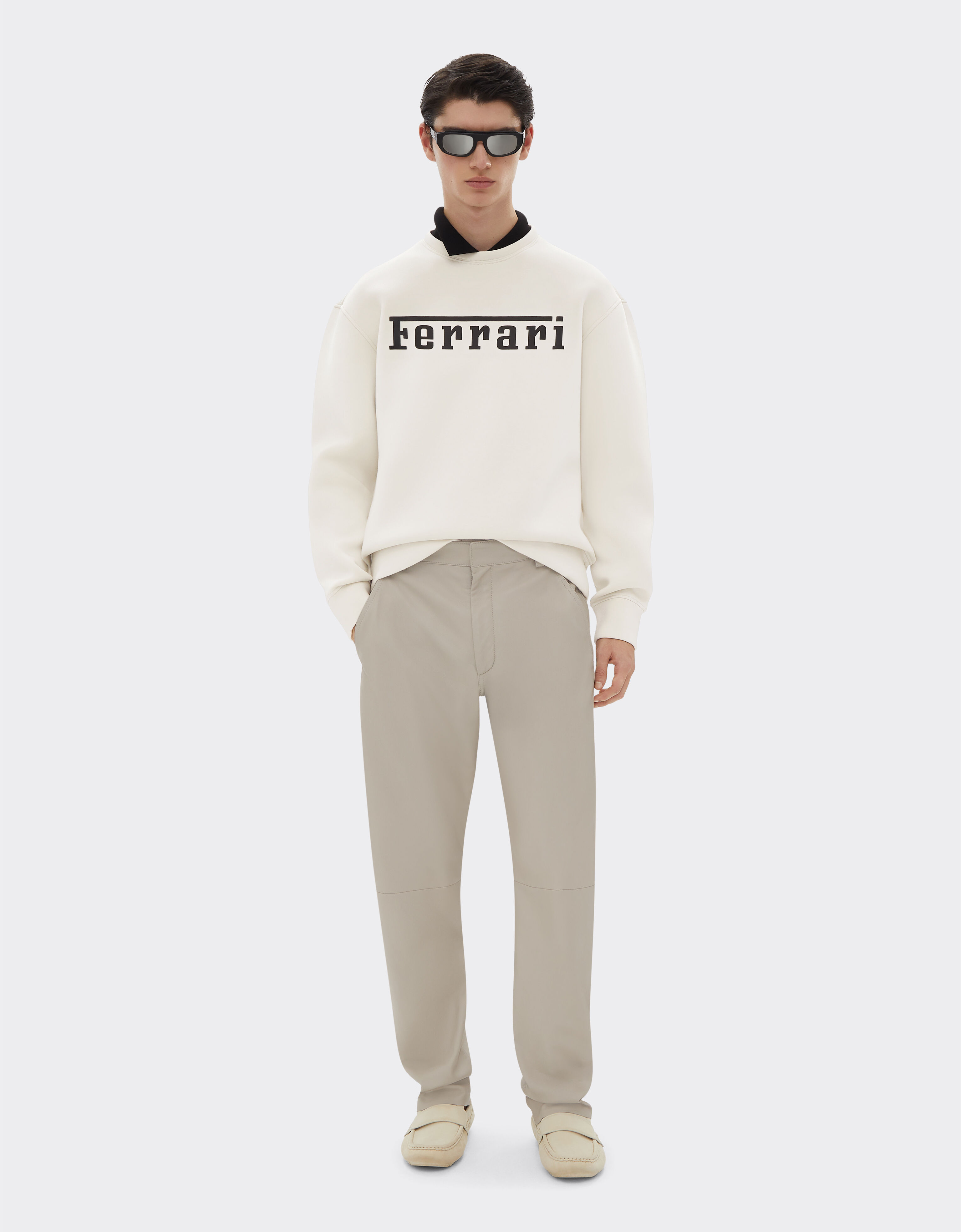 Ferrari Scuba sweatshirt with Ferrari logo Ecru 20518f