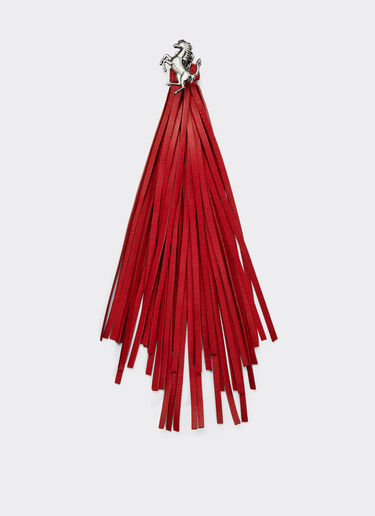 Ferrari Earrings with Prancing Horse detail and leather tassel Rosso Dino 20448f