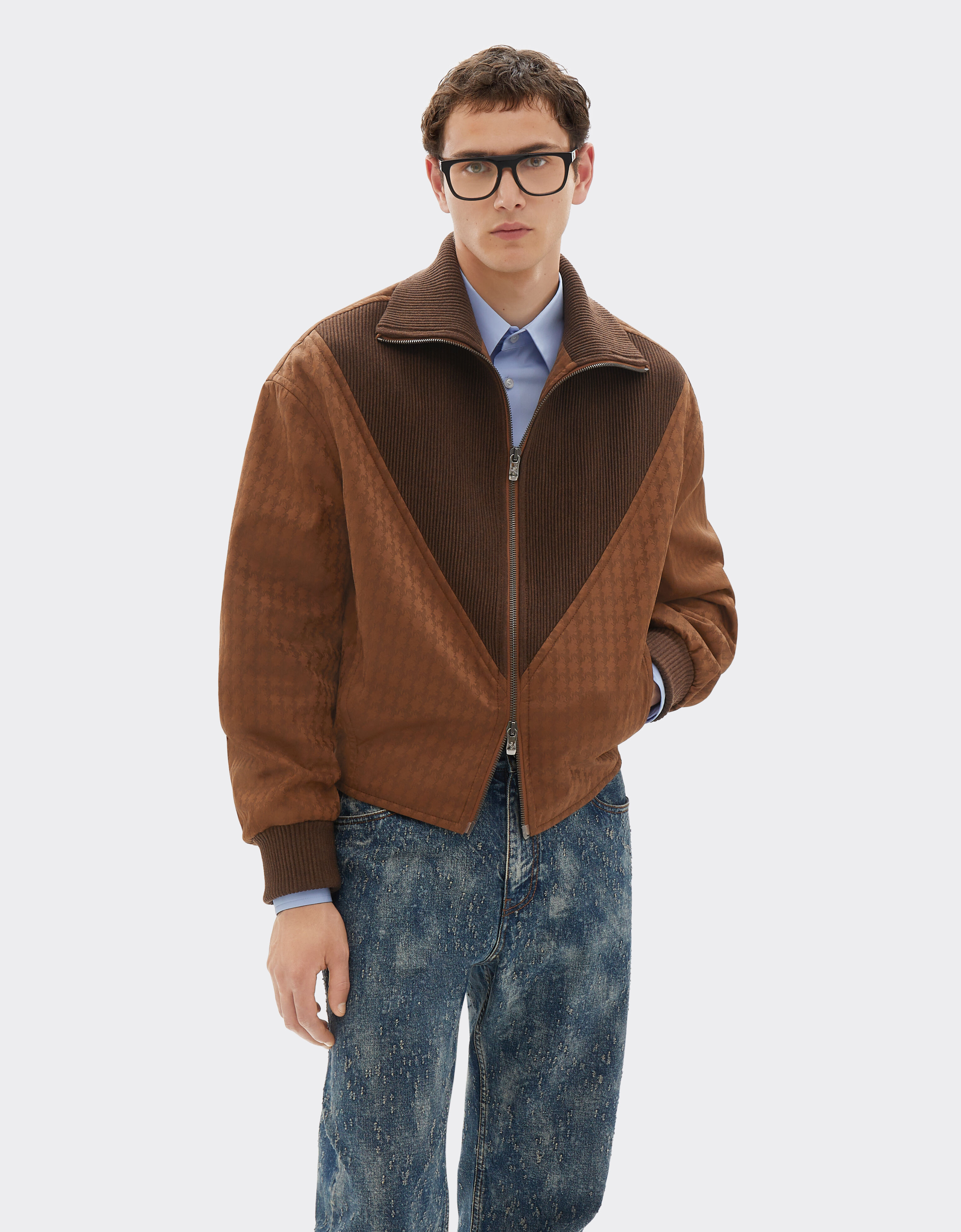 Ferrari Bomber jacket in Q-Cycle® cotton twill Espresso 22605f