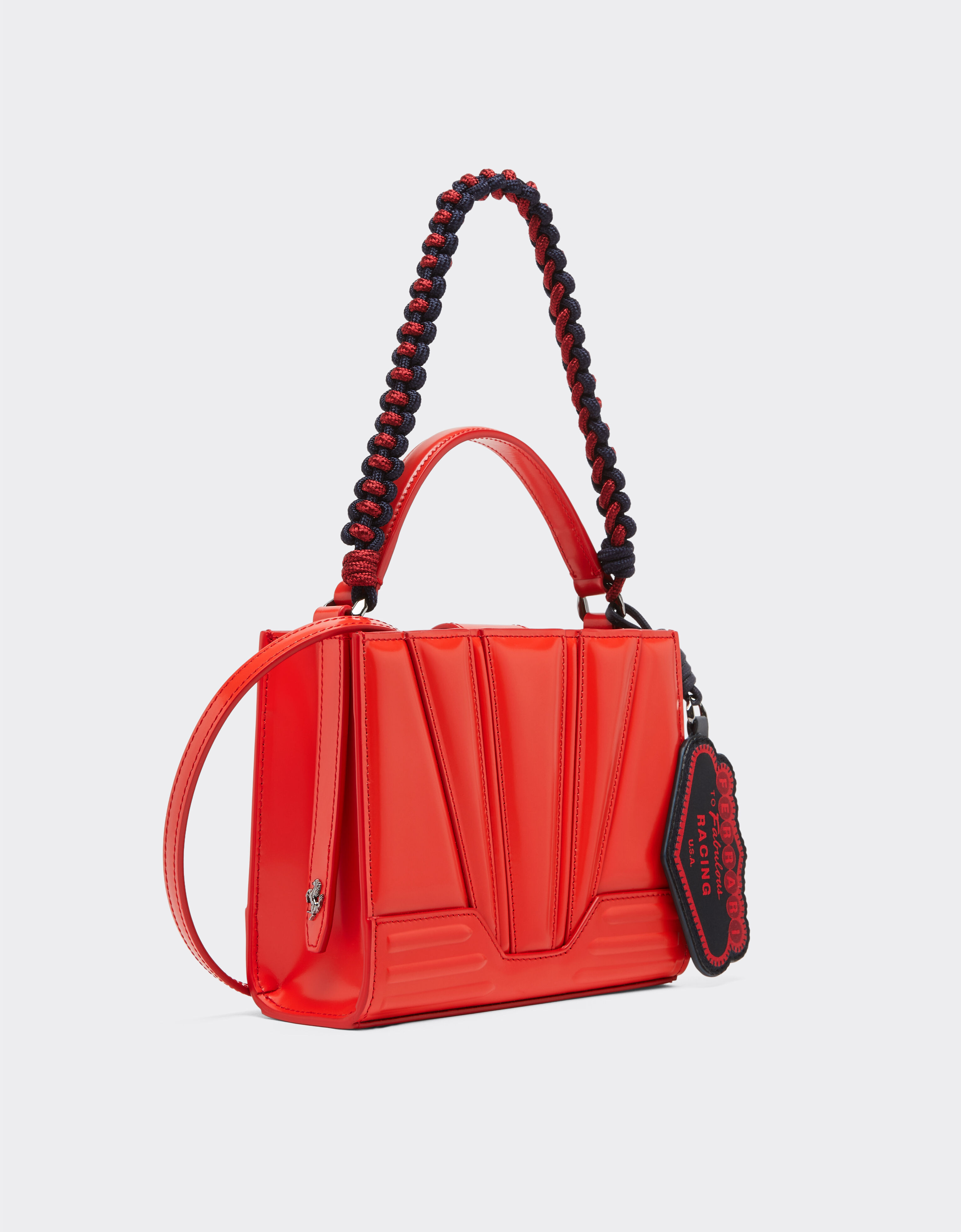 Ferrari Ferrari GT micro tote bag in leather Rosso Dino 51200f