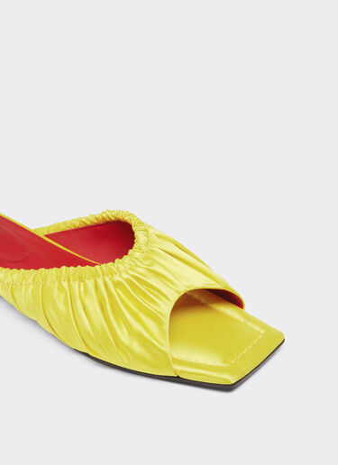 Ferrari Satin sliders with gathered motif Giallo Modena 22065f