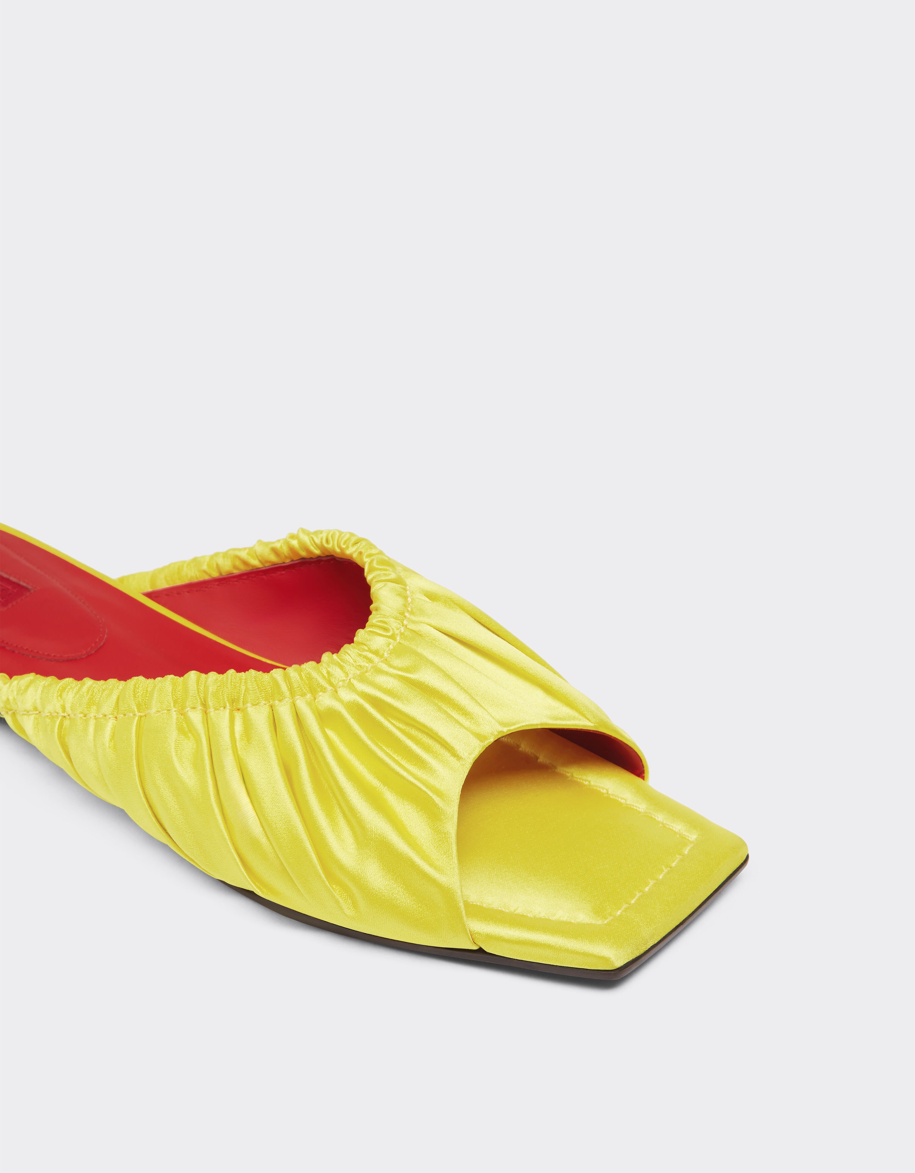Ferrari Satin sliders with gathered motif Giallo Modena 22065f