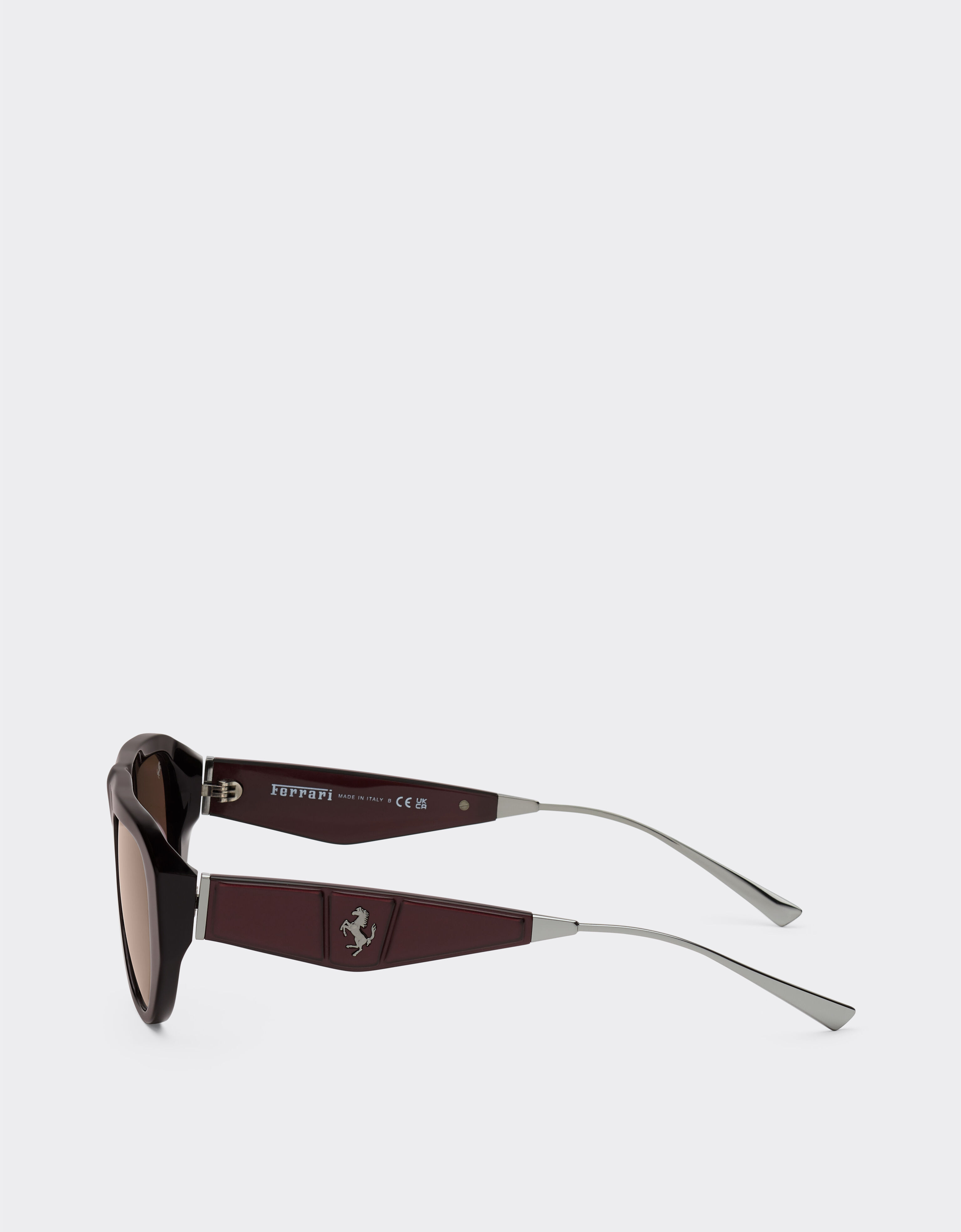 Ferrari Ferrari sunglasses in iridescent burgundy acetate with brown lens Burgundy F1550f