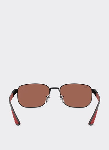 Ferrari Ray-Ban for Scuderia Ferrari RB8329M in black metal with dark red mirrored brown lenses Nero LA0JWf