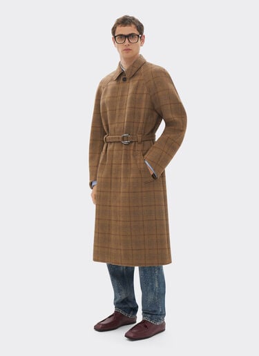 Tartan mouliné wool coat Ferrari Tartan mouliné wool coat Espresso 22591f