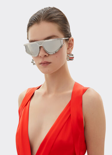 Ferrari Lunettes de soleil Ferrari Limited Edition en métal satiné avec monture argentée réfléchissante Argent F1579f