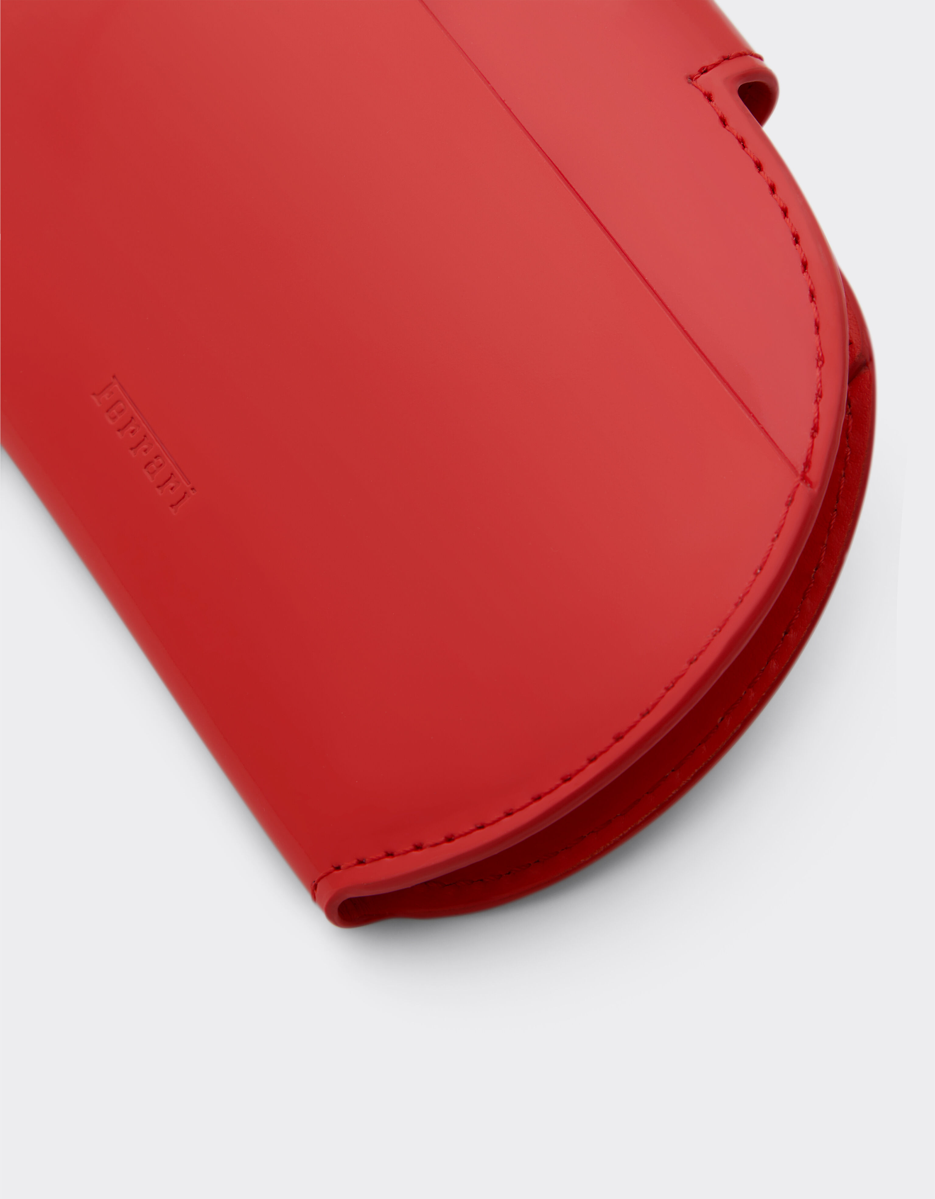 Ferrari Porte-cartes pliant en cuir brossé brillant Rosso Dino 21958f