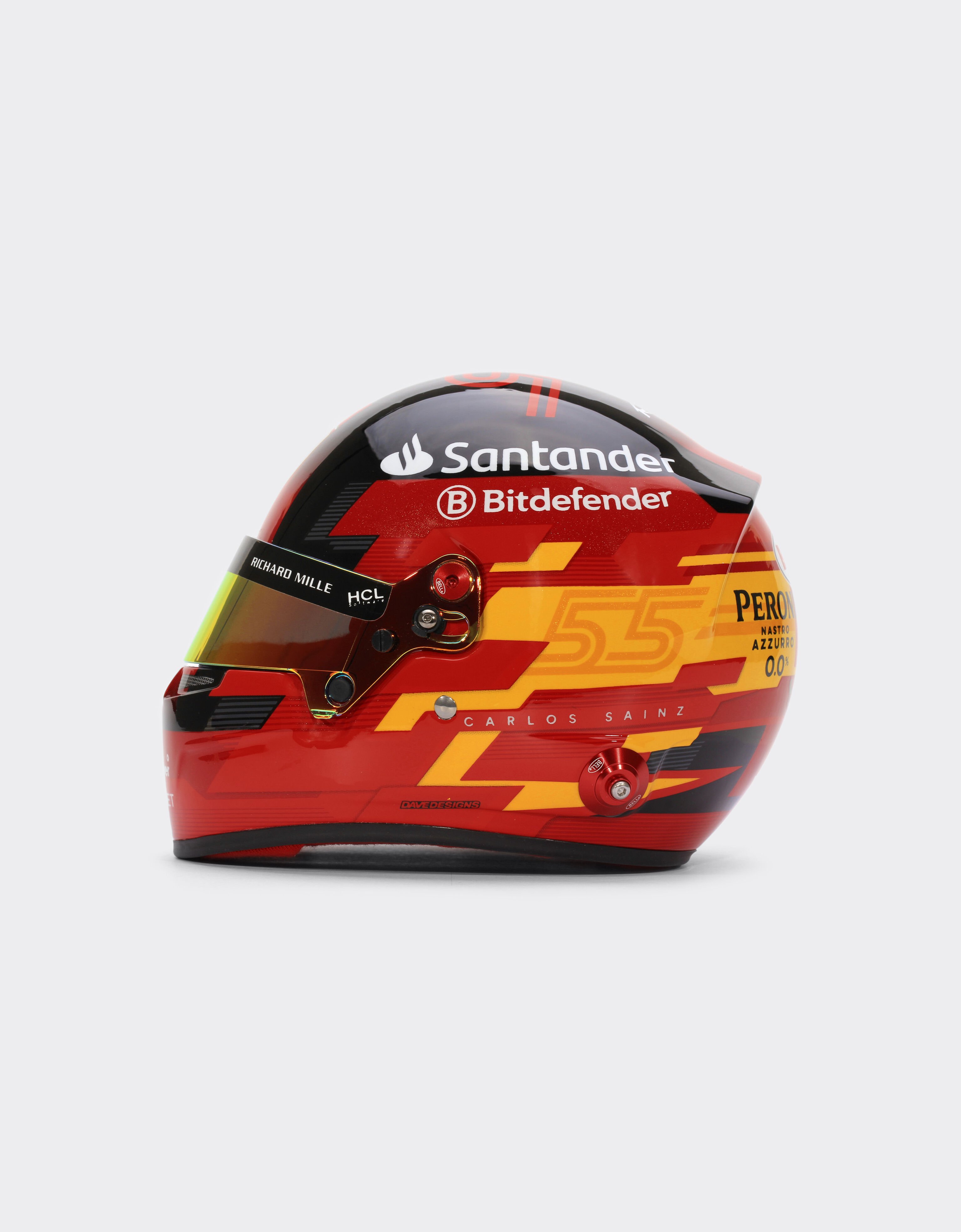 Ferrari 2024 Carlos Sainz mini helmet in 1:2 scale Red F1345f