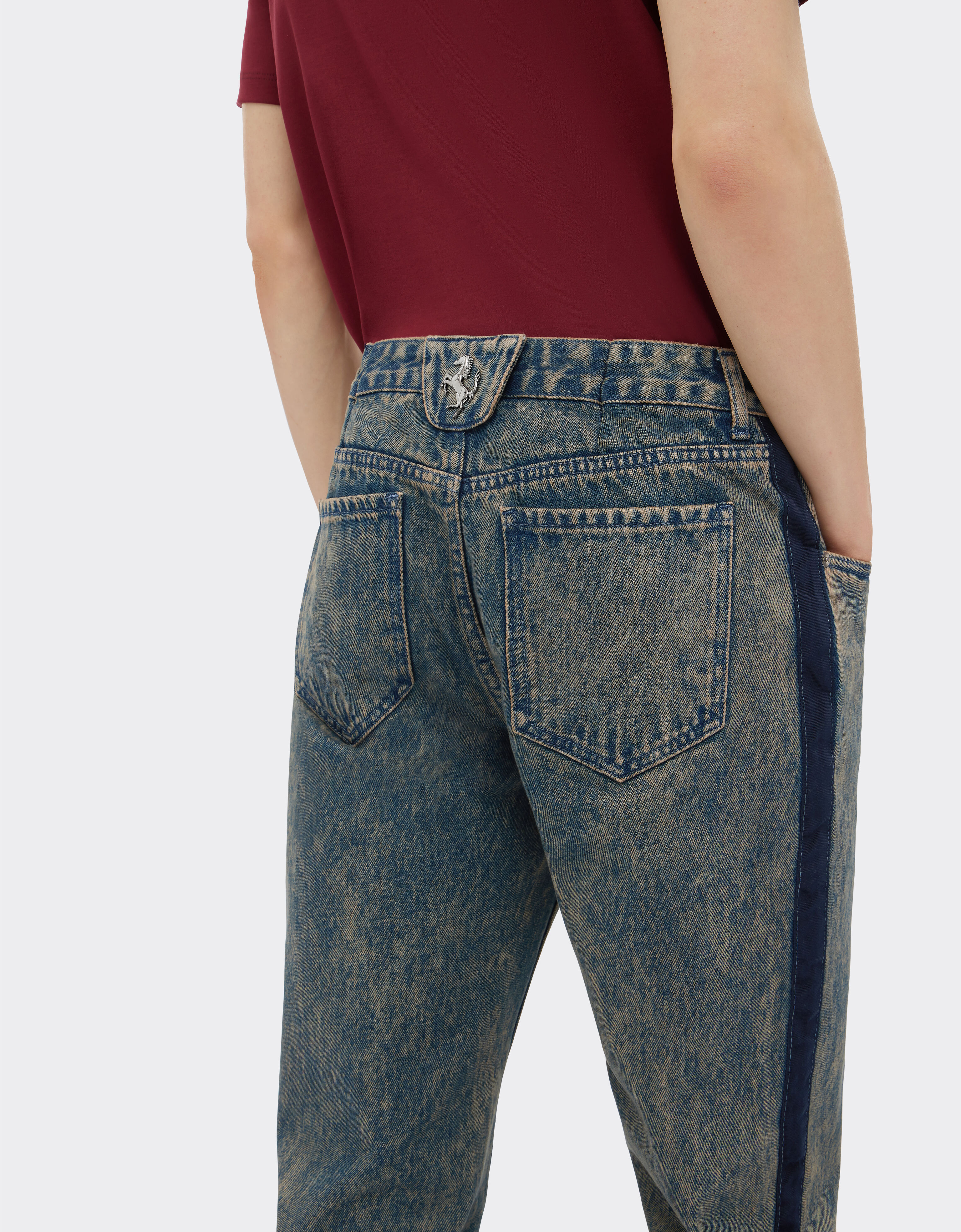 Ferrari Pantalone jeans con tintura effetto marmo Denim Scuro 48044f