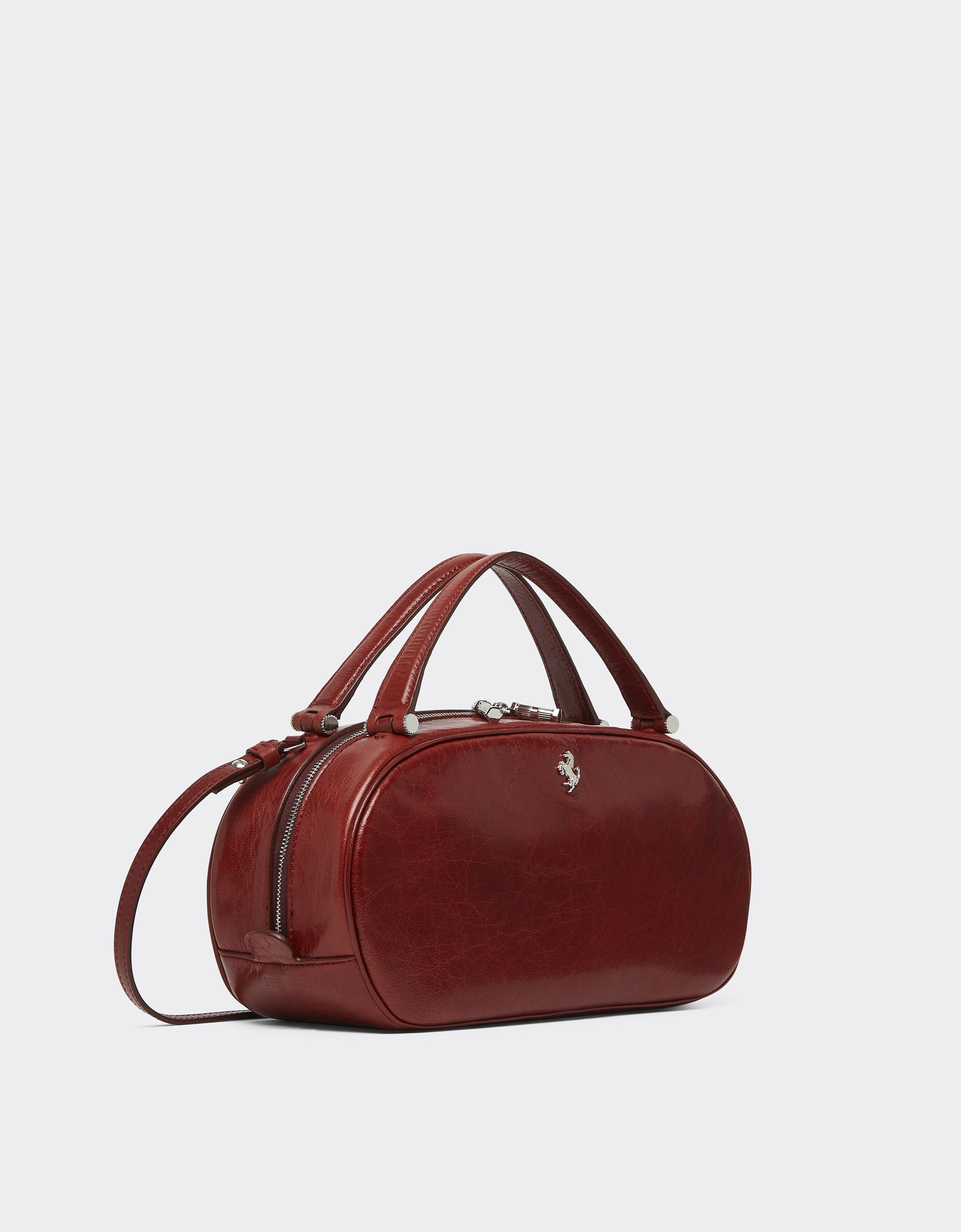 Ferrari Le mini sac bowling Ferrari Dino en cuir semi-brillant Fired Brick 51009f