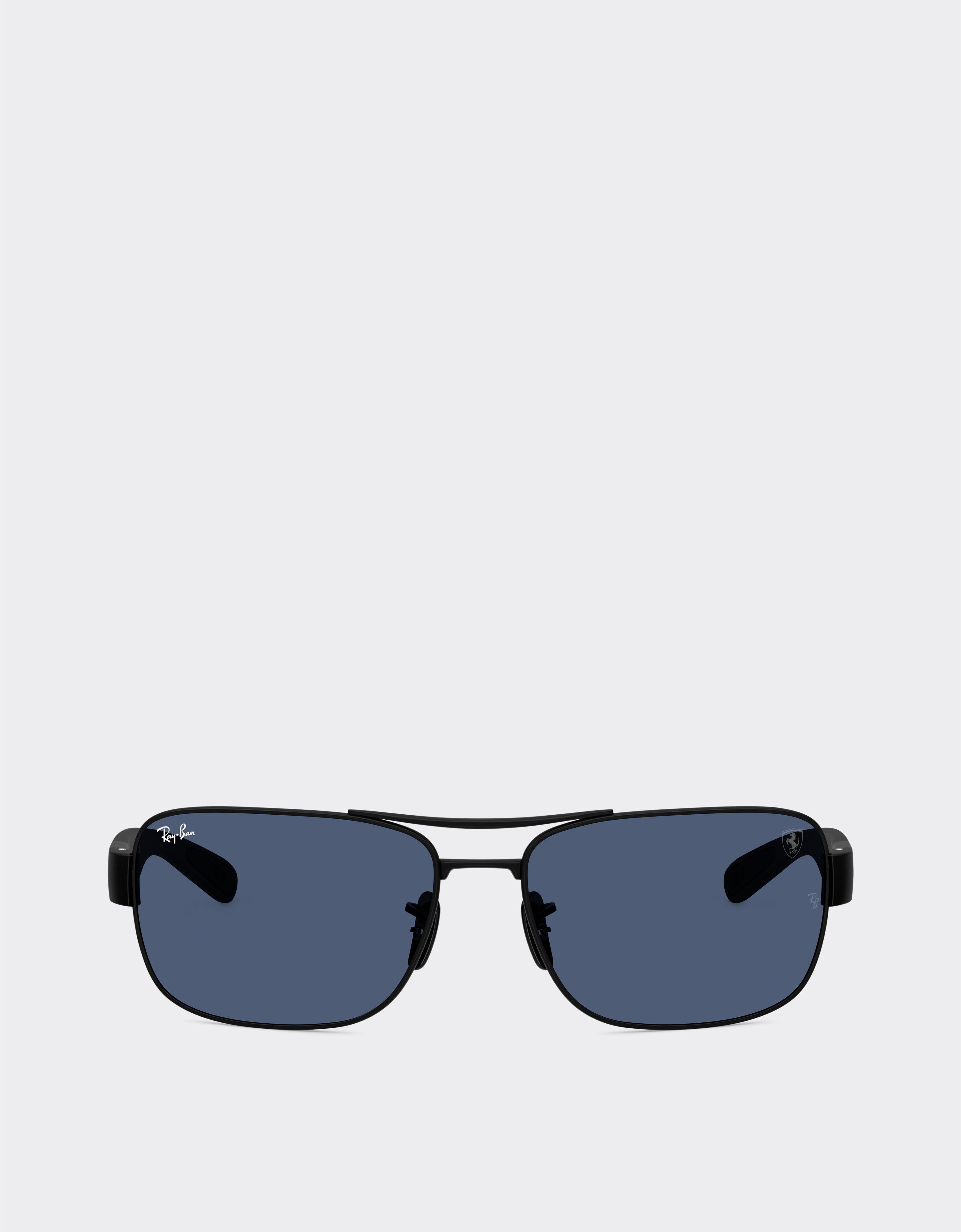 Ferrari Ray-Ban for Scuderia Ferrari RB3763M in matt black metal and plastic with blue lenses Black Matt LA01Gf