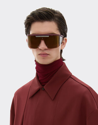 Ferrari Limited Edition Ferrari metal and leather sunglasses with  dark redlens Dark Red LA0F5f