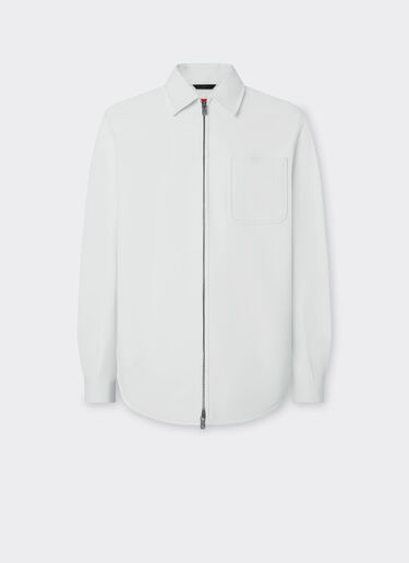 Ferrari Overshirt jacket in liquid leather Optical White 21881f