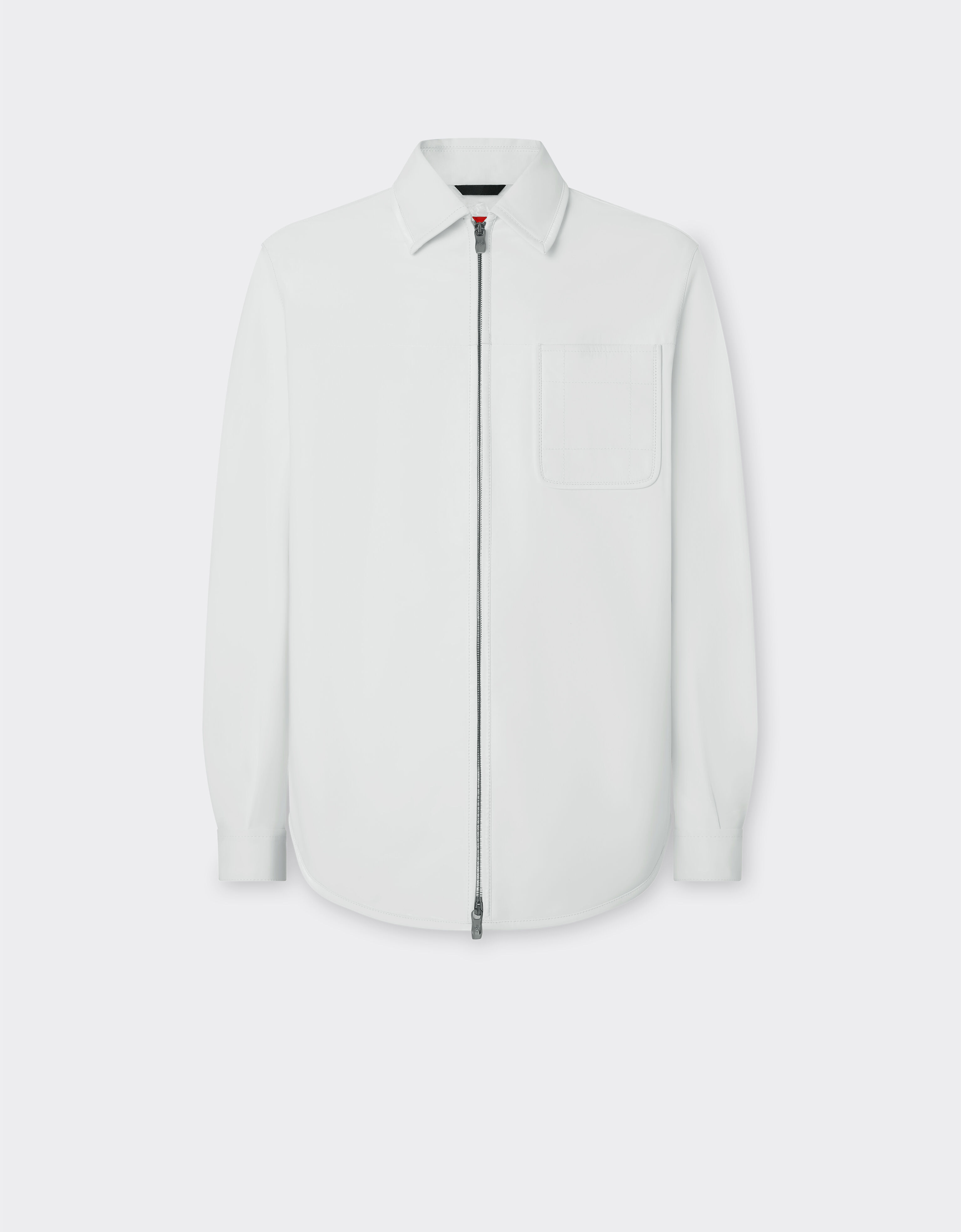 Ferrari Overshirt jacket in liquid leather Optical White 21881f