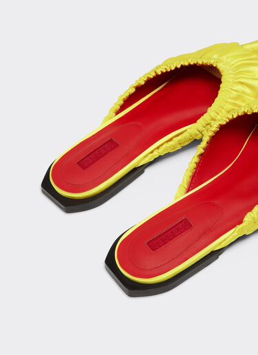Ferrari Satin sliders with gathered motif Giallo Modena 22065f