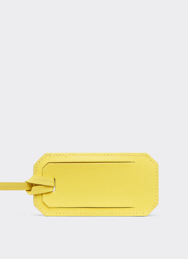 Ferrari Luggage tag in smooth nappa leather with logo Giallo Modena 22197f