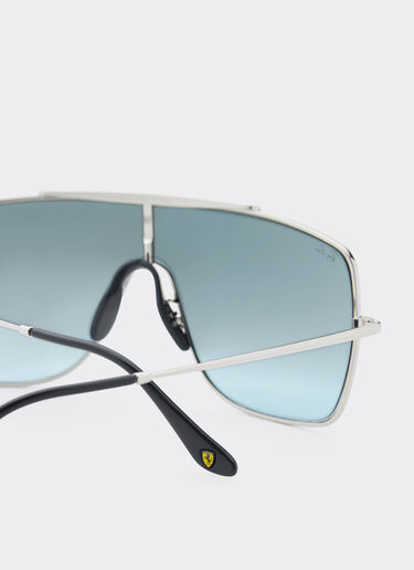 Ferrari Ray-Ban für Scuderia Ferrari RB3697MF in Metall mit blau verlaufenden, verspiegelten Gläsern Silber F1508f