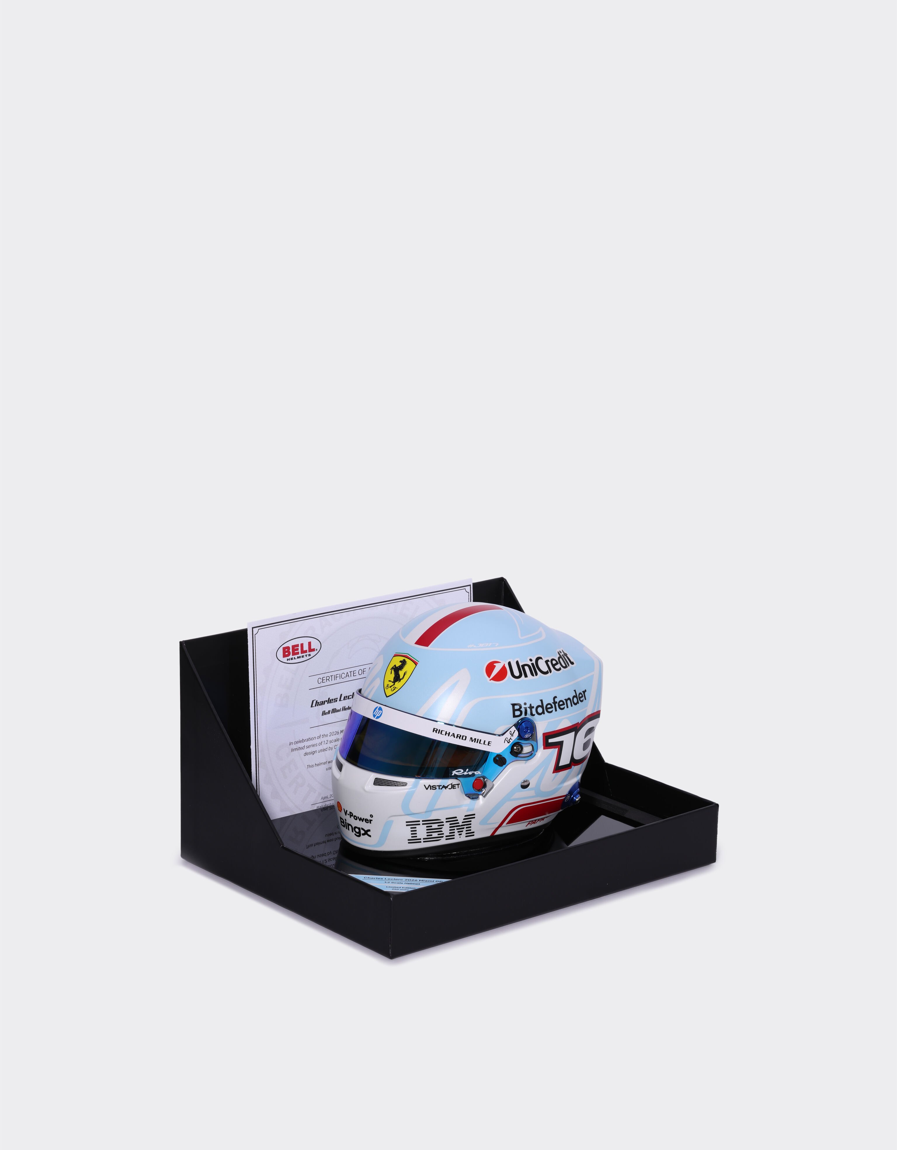 Ferrari Mini-Helm Charles Leclerc Miami Special Edition 2026 im Maßstab 1:2 Multicolore LA0MFf