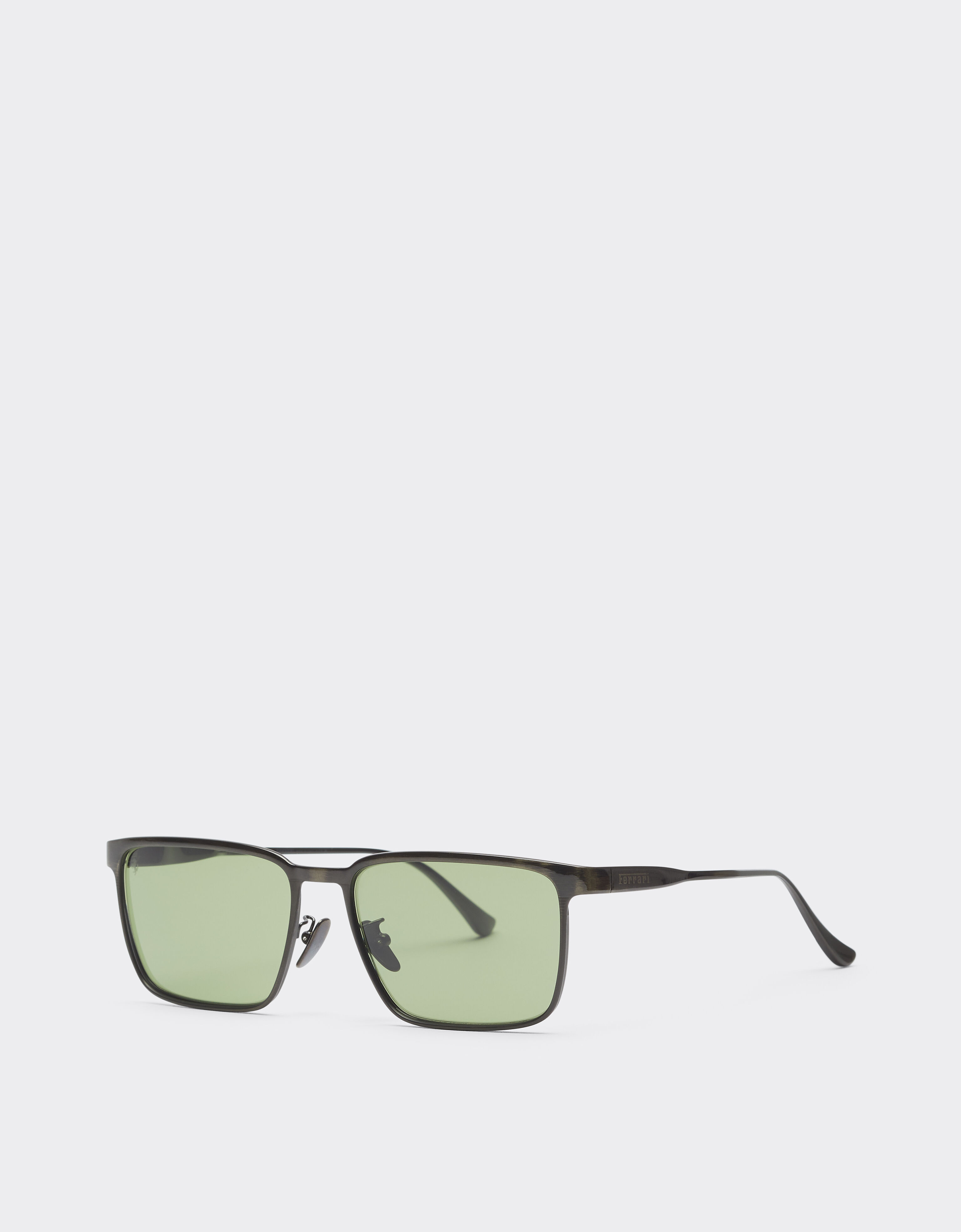 Ferrari Lunettes de soleil Ferrari en métal gris avec verres verts cristal Grigio Scuro LA0LHf