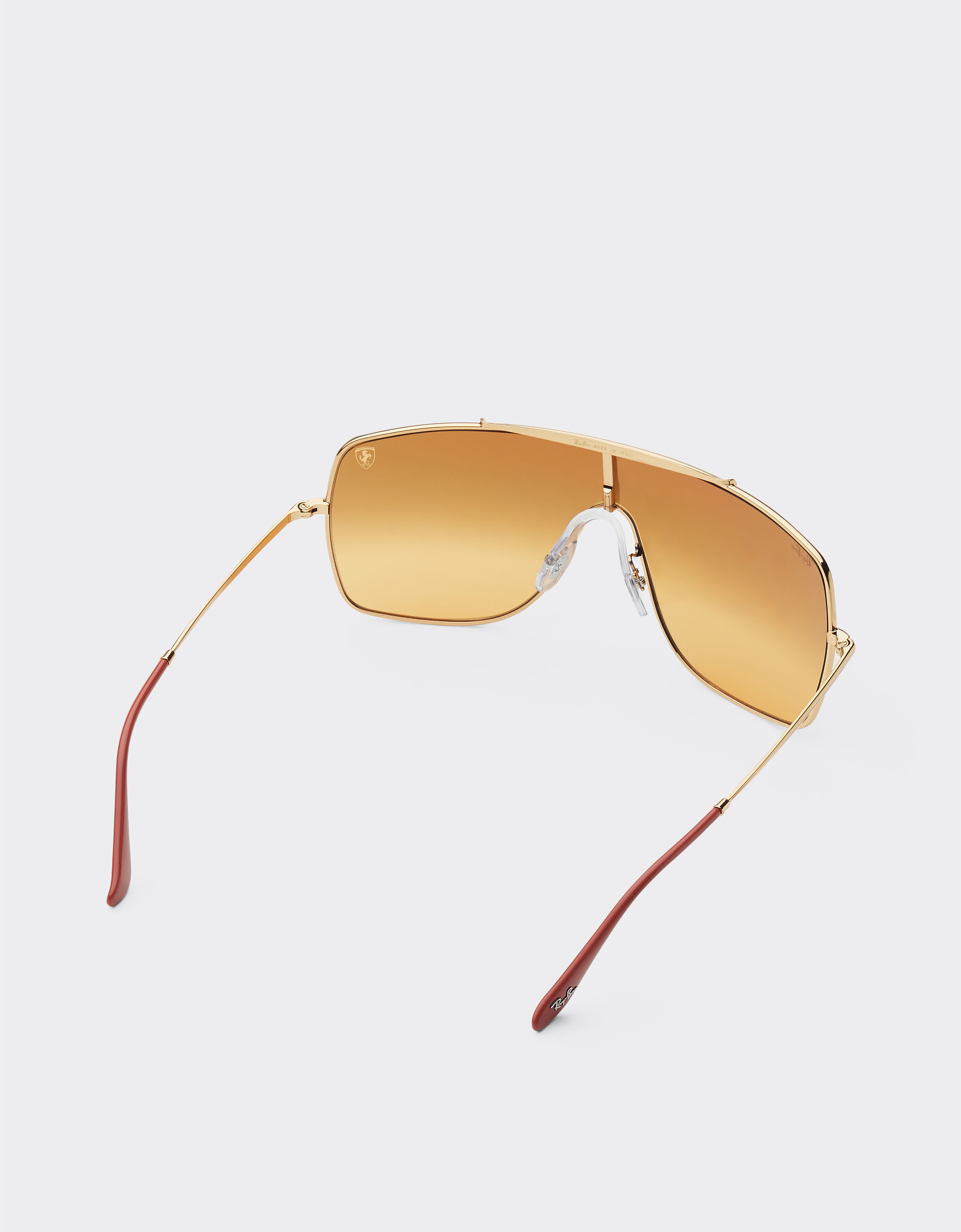 Ferrari Ray-Ban for Scuderia Ferrari RB3697MF in gold-tone metal with silver mirror orange gradient lens Gold F1509f