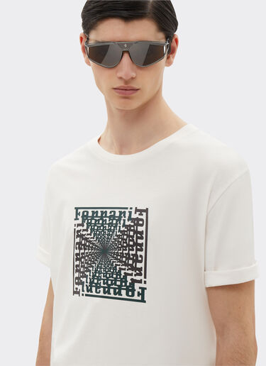 Ferrari T-shirt con stampa Ferrari Cube Avorio 21181f