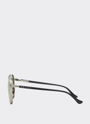 Ferrari Lunettes de soleil Ferrari en titane  argent mat et acétate avec verres vert foncé Silver LA0KRf